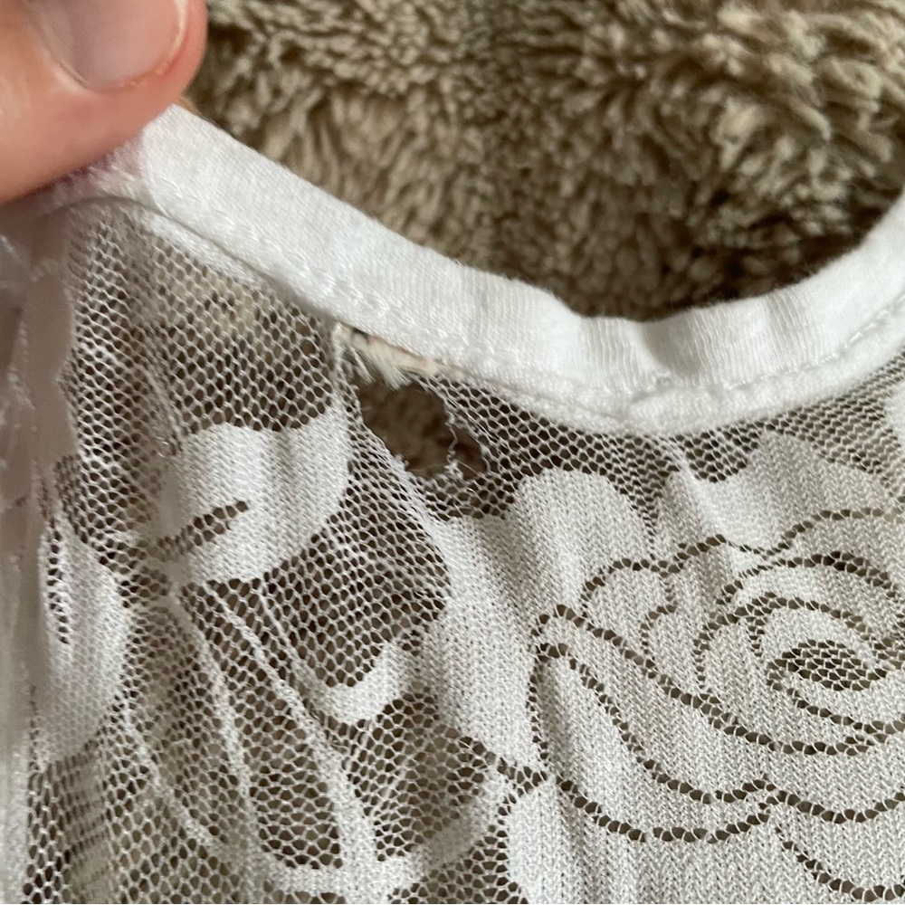 White Ruffle Tank Top - Picture 5 of 9
